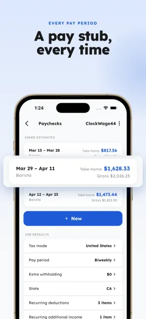 ClockWage44 — Paychecks